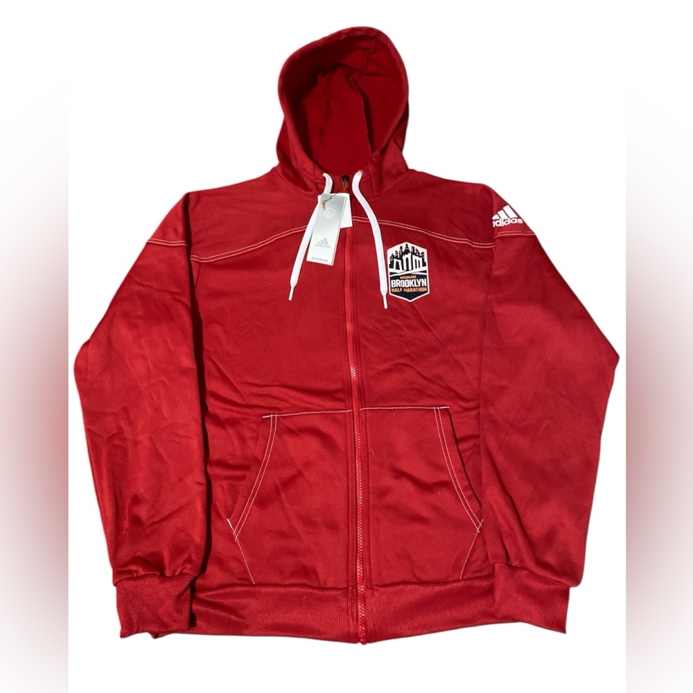 NWT Adidas Men's Stadium Sustainability Zip Up Hoodie NYC BROOKLYN HALF MARATHON
